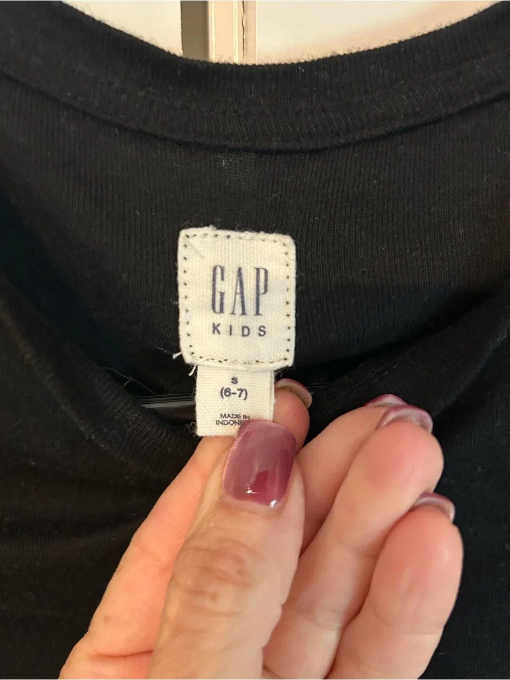 GAP Kids Black Top with Subtle Crew Neck